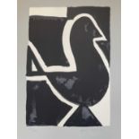 Josef Herman OBE RA. “Bird” (Black). lithograph in 7 colours issue 24/50. Donated by the Herman