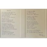 Martyn Joseph. Hand written lyrics to “Alberts Place”. Martyn has been called “The Welsh