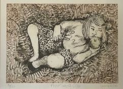 Lynne Bebb. “First taste of cider”. Photo-polymer limited edition etching, edition 16/30. 49 x