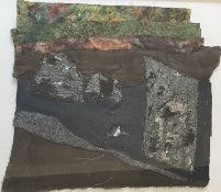 Lynda Nash. “Coal Seam (Strata)”. Textiles & mixed media. 46.5cm x 54cm. Lynda is a professional