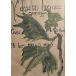 Susan Diamond.  “Y Ddeilen Hon/This leaf”. Ink drawing. 40 X 30cms. Sue is a South Walean artist
