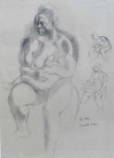 Handel Evans. “West Indian mother & child”. Charcoal/Pencil on paper. 68 x 52 cms Handel Evans was