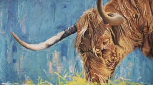 James Summerbell. “Highland Cow”. Oil on canvas. 70x45cm framed.