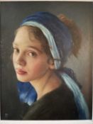 Zara Kuchi. “Girl in a blue turban”. Oil on board. 11 x 14 inches. Estimate: £2,600.