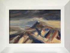 Andrew Hartley. “Winter Landscape, South Wales 2022”. Acrylic on wood. 27 x 41cms. Andrew Hartley is