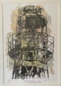 Patricia Lowe. “Lightship 72: Neath Abbey Wharf”. Mono-print. 40 x 28.5cms.  Patricia is an