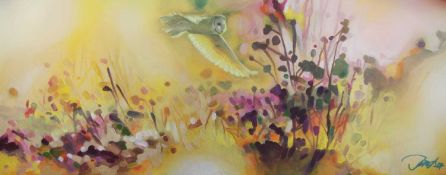 James Summerbell. “Summer Haze (Owl)”. Oil on Canvas. 72x42cm framed. James Summerbell was born in