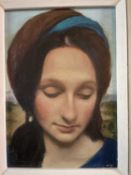 Zara Kuchi. “Madonna study”. Oil on board. 7 x 5 inches. Zara Kuchi was born in Cornwall 1977 and