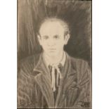 Carole Morgan Hopkin. “Josef Herman 1940”. Pencil drawing from ID photo. 28 x 19cms