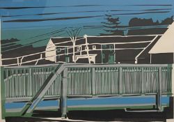 Sarah Hopkins. “Teddy Bear Bridge (Ystradgynlais)”. Framed Screen-print 2008 Edition Number 1/10.