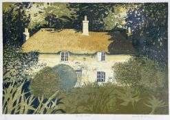 ‡ DAVID HUMPHREYS (b.1937), coloured lithograph, 'Hardy's Cottage', signed and numbered in pencil,