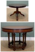 RALPH LAUREN HARDWOOD AND LEATHER CENTRE TABLE, fitted with frieze drawer, on six tapering legs on