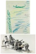 ‡ JOHN BRATBY pastel - 'The Gondola and Gondolier', signed and titled in pencil, 51 x 37cms,