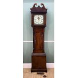 19TH CENTURY PROVINCIAL OAK 30 HOUR LONGCASE CLOCK, 'Tibbott, New Town', 11 1/2in. painted dail with