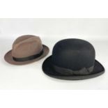 TWO GENT'S HATS, comprising Dunn & Co 'Lightweight' black bowler, size 7, and Christy 'Imperial'