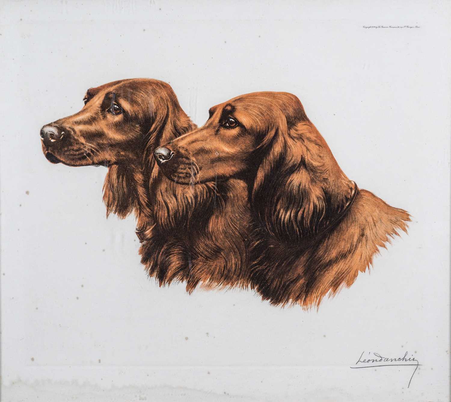 LEON DANCHIN, two lithographs - studies of red setter heads, c.1931, (PL) 41 x 48cm, and Terrier, - Image 3 of 3