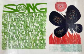 ‡ PAUL PETER PIECH (b.1920), linocut in colours - 'Song: A Poem By Michelle', signed and dated in