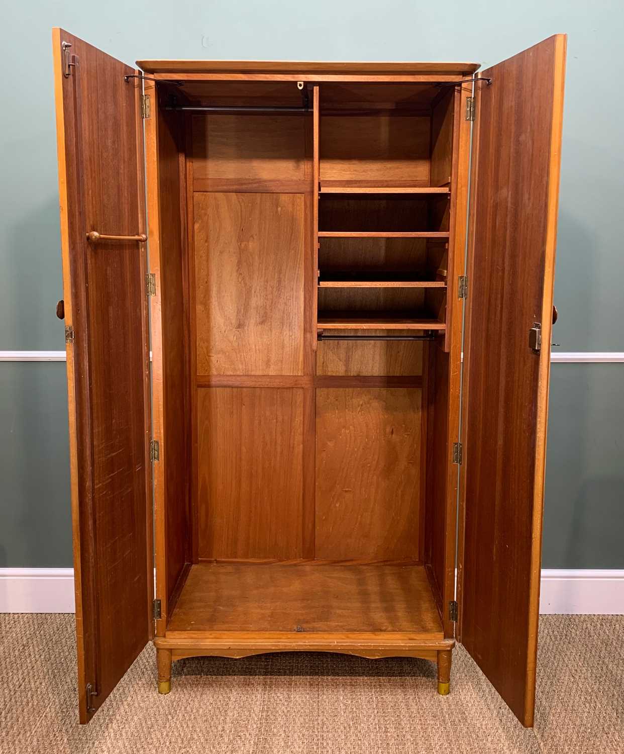 SHIRLEY SLATER FOR HEALS 'C5048' EUCALYPTUS & YEW BEDROOM SUITE, c. 1952, comprising wardrobe 187h x - Image 7 of 18