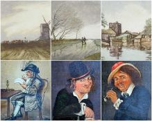 ASSORTED PICTURES, comprising WILLIAM TATTON WINTER R.B.A (1855-1928) 2 etchings with colour - 'A