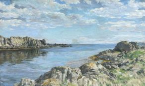 ‡ THOMAS ALISON oil on canvas - 'On The West Coast of Scotland', signed and titled on label verso,