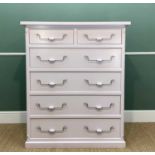 MODERN PAINTED SIX-DRAWER CHEST, 131 cm high Comments: front tight upright chipped.