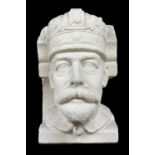 PLASTER HEAD OF KING GEORGE V, for an architectural corbel on Llandaff Cathedral, 43cm h Provanance: