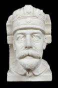 PLASTER HEAD OF KING GEORGE V, for an architectural corbel on Llandaff Cathedral, 43cm h Provanance: