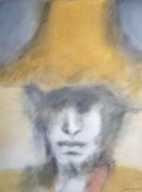 JOAQUIN BARRIOS (Colombian, b. 1956), oil on canvas - Head of a man in hat, signed and dated 83, 120