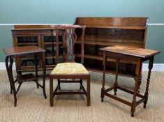 ASSORTED FURNITURE, including glazed oak bookcase, another bookcase, 2 oak occasional tables and