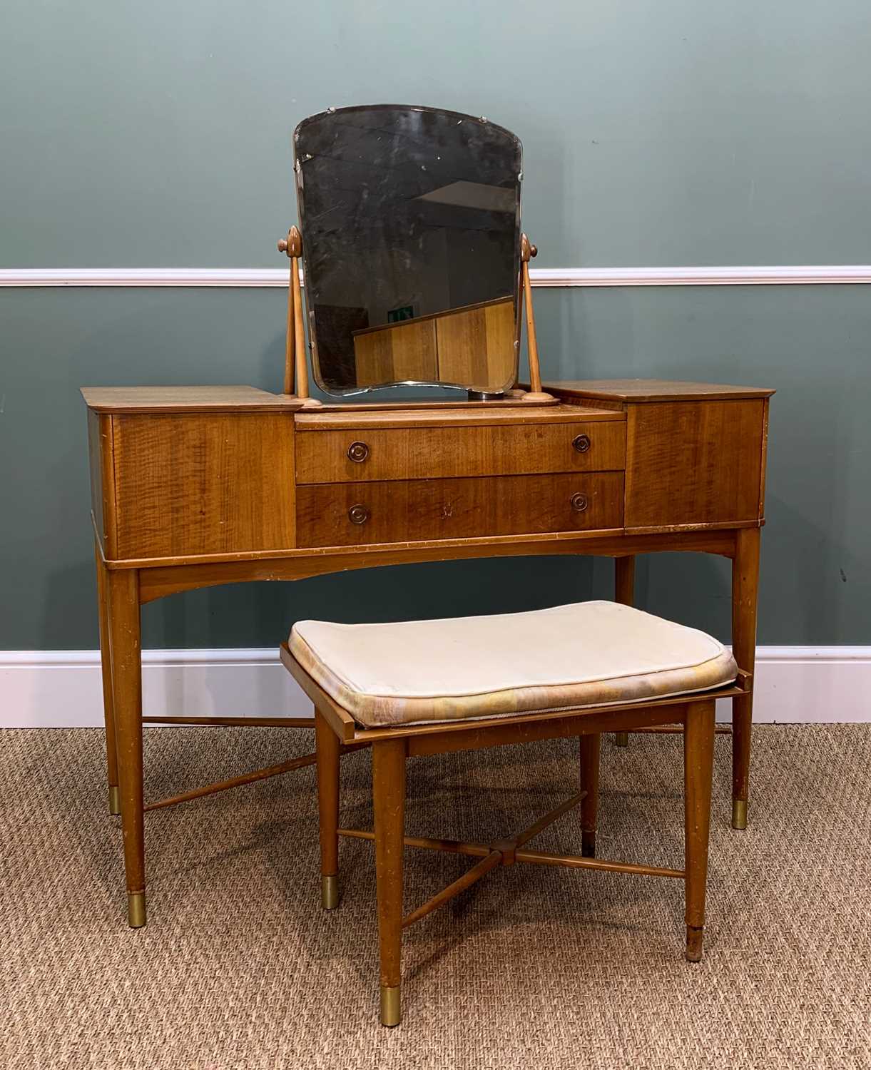 SHIRLEY SLATER FOR HEALS 'C5048' EUCALYPTUS & YEW BEDROOM SUITE, c. 1952, comprising wardrobe 187h x - Image 2 of 18