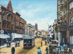 M. LENOIR, acrylic on canvas - Wind St. Swansea, signed, 29.5 x 39.5cm