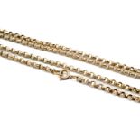 9CT GOLD MUFF CHAIN, circle link, 110cms long, 21.2gms Provenance: private collection Ceredigion