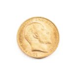 EDWARD VII GOLD SOVEREIGN, 1910, 7.9gms Provenance: private collection Ceredigion