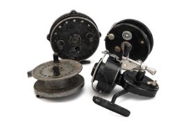 FOUR VARIOUS FISHING REELS, including Seldex fly reel, Aduraflo deluxe fly reel, Mitchell 301