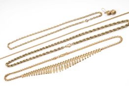 ASSORTED 9CT GOLD JEWELLERY, including necklaces and earring etc., wt. 50.33g approx.