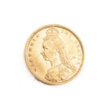 VICTORIAN GOLD HALF SOVEREIGN, 1890, Jubilee head, shield back, 3.9gms Provenance: private