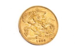 GEORGE V GOLD HALF SOVEREIGN, 1912, 3.9gms Provenance: private collection Ceredigion