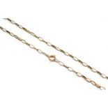 9K GOLD OVAL LING CHAIN, 76cms long, 8.7gms Provenance: private collection Ceredigion