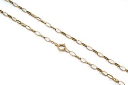 9K GOLD OVAL LING CHAIN, 76cms long, 8.7gms Provenance: private collection Ceredigion