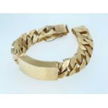 HEAVY 9CT GOLD GENT'S IDENTITY BRACELET, maker H&M, Sheffield 1976, appr. wt. 166.3g