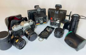 SMALL GROUP OF CAMERAS, including Yashika FX-2 SLR camera, with 55mm f2 lens, Auto Super-Paragon