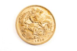 GEORGE V GOLD HALF SOVEREIGN, 1912, 4.0gms Provenance: private collection Ceredigion