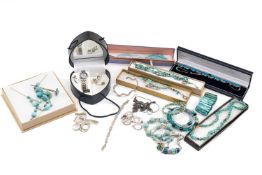 ASSORTED COSTUME JEWELLERY comprising various turquoise set jewellery including boxed Rocks