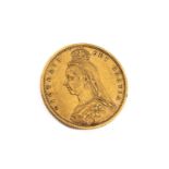 VICTORIAN GOLD HALF SOVEREIGN, 1892, Jubilee head, shield back, 3.9gms Provenance: private