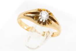 18CT GOLD DIAMOND RING, the single old European cut stone measuring 0.2cts approx., ring size N, 3.