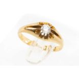 18CT GOLD DIAMOND RING, the single old European cut stone measuring 0.2cts approx., ring size N, 3.