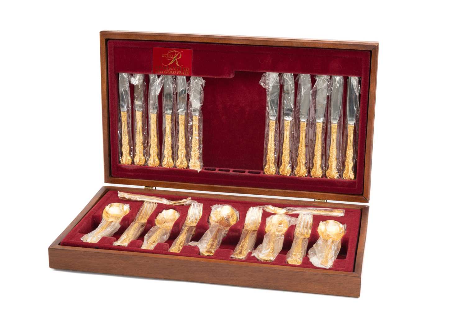 RODD GOLD PLATED CANTEEN OF CUTLERY with guarantee Provenance: private collection Pembrokeshire
