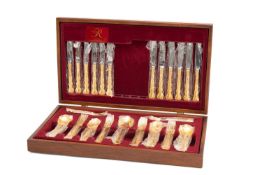 RODD GOLD PLATED CANTEEN OF CUTLERY with guarantee Provenance: private collection Pembrokeshire