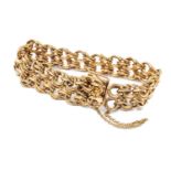 9CT GOLD CHUNKY LINK DOUBLE ROB BRACELET, 52.9gms Provenance: private collection Pembrokeshire