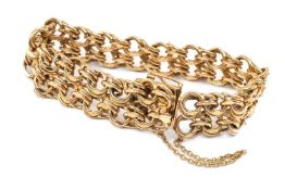 9CT GOLD CHUNKY LINK DOUBLE ROB BRACELET, 52.9gms Provenance: private collection Pembrokeshire